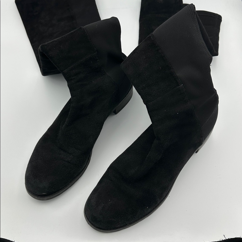Stuart Weitzman Black Suede Over The Knee Boots Sz10 - Picture 5 of 12